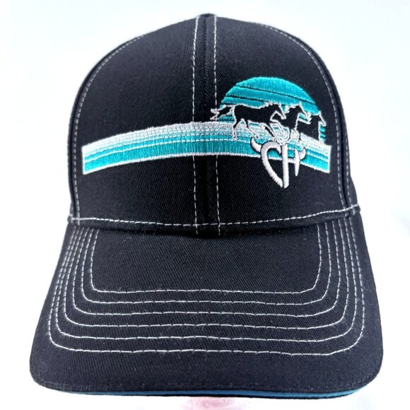 Cowgirl Hardware Black Embroidered Snapback Womens Baseball Cap Hat - Picture 2 of 8